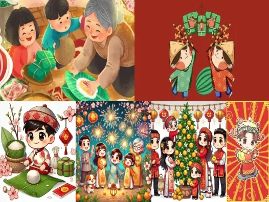 Khám phá loạt ảnh chibi tết siêu dễ thương đón năm mới