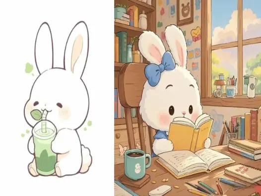 Tải về ngay bộ ảnh con thỏ chibi dễ thương chất lượng cao