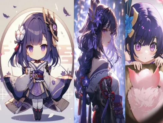 Tải ngay bộ ảnh Raiden Shogun chibi cực đẹp cho fan Genshin