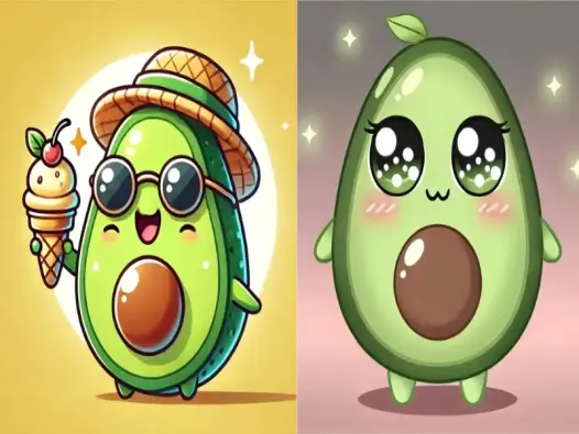 Tuyển tập ảnh trái bơ chibi cute dễ thương ngất ngây