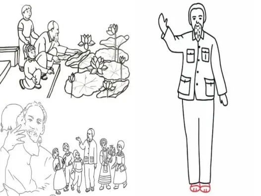 Tranh tô màu Bác Hồ giúp bé hiểu thêm về vị lãnh tụ vĩ đại