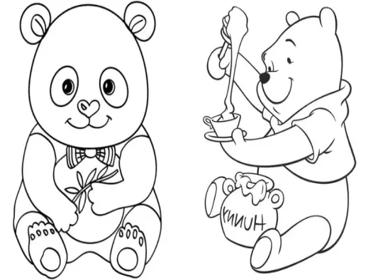 Tranh tô màu con gấu đáng yêu giúp bé sáng tạo mỗi ngày