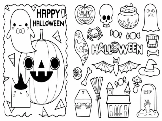 Tranh tô màu Halloween giúp bé phát triển trí tưởng tượng
