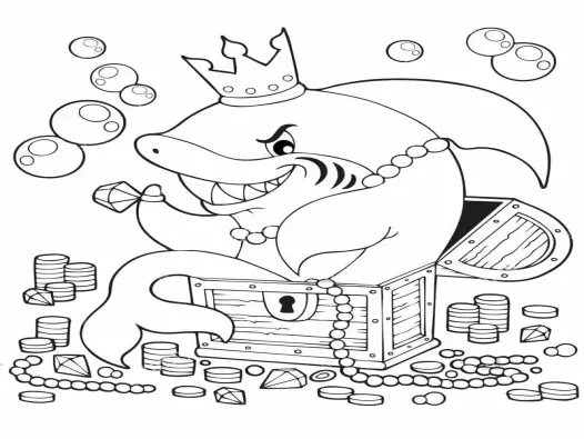 Những bức hình cá mập cho bé tô màu đẹp hoàn hảo vui