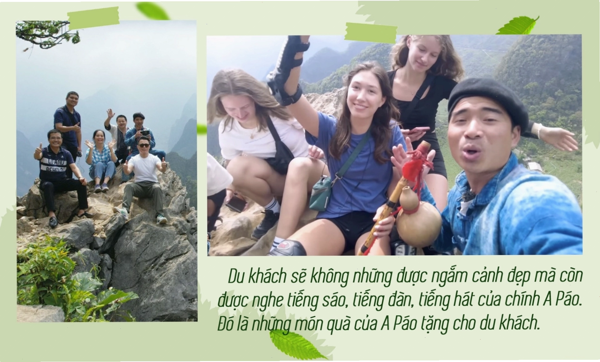A Páo biểu diễn sáo tại Hà Giang