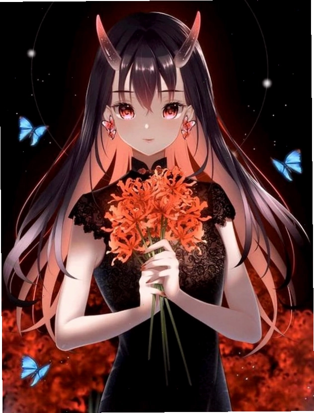 Ảnh anime buồn với hoa bỉ ngạn tượng trưng cho hồi ức đau thương