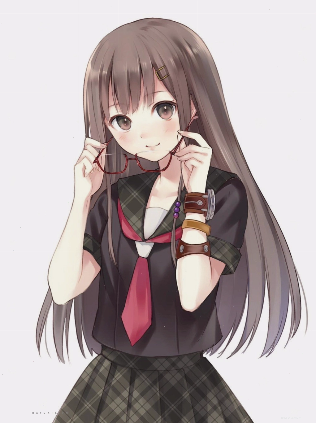 Ảnh anime nữ đẹp đeo kính tri thức