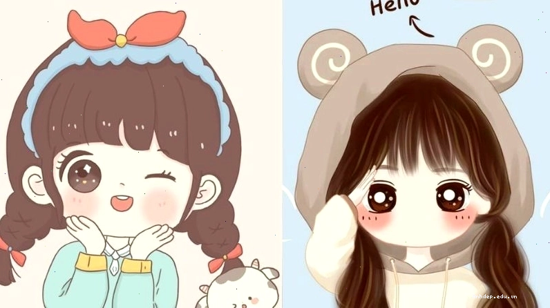 Ảnh bìa chibi dễ thương với nhân vật nữ tóc hồng