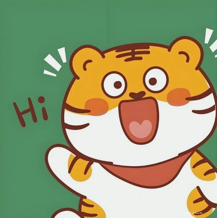 Ảnh con hổ cute chibi với đôi mắt to tròn