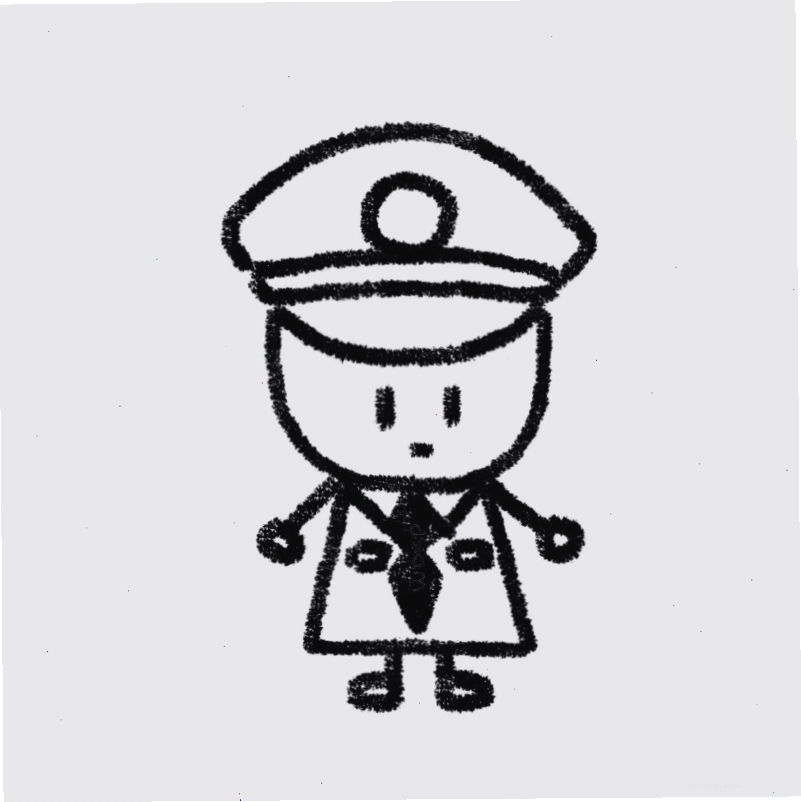 Ảnh công an chibi dễ thương với trang phục chỉnh tề