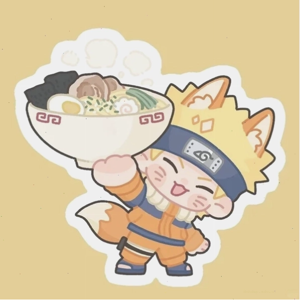 Ảnh đại diện Naruto Chibi dễ thương với trang phục màu cam đặc trưng