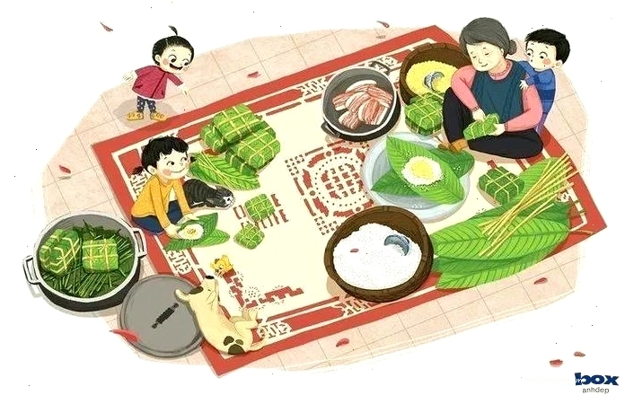 Ảnh đại diện Tết Chibi rực rỡ sắc màu