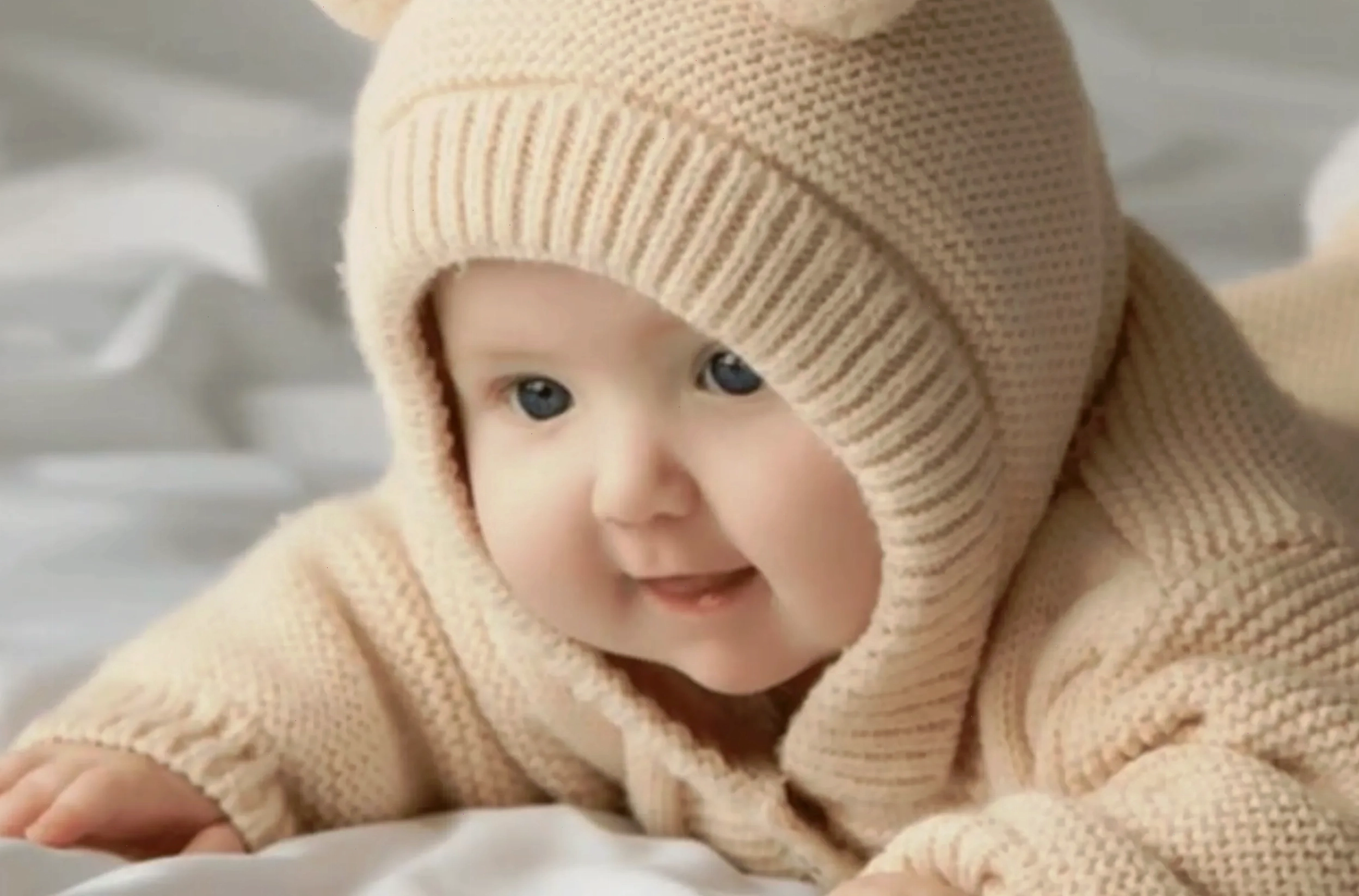 Ảnh em bé dễ thương, đáng yêu với biểu cảm ngộ nghĩnh.