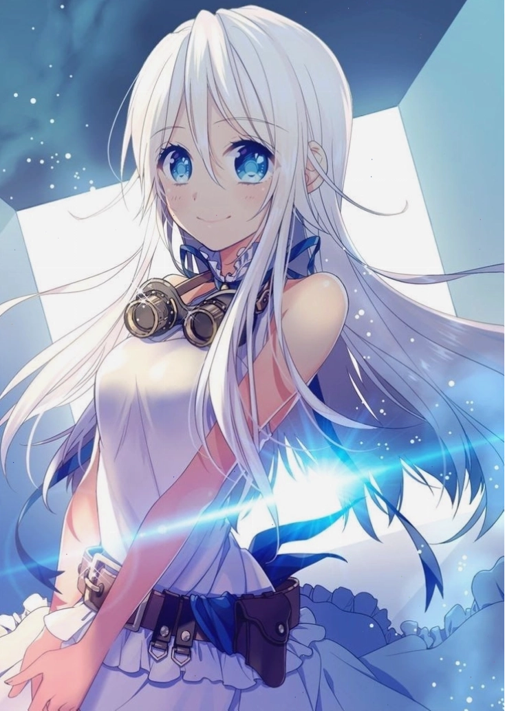 Ảnh gái xinh anime tóc bạch kim dễ thương