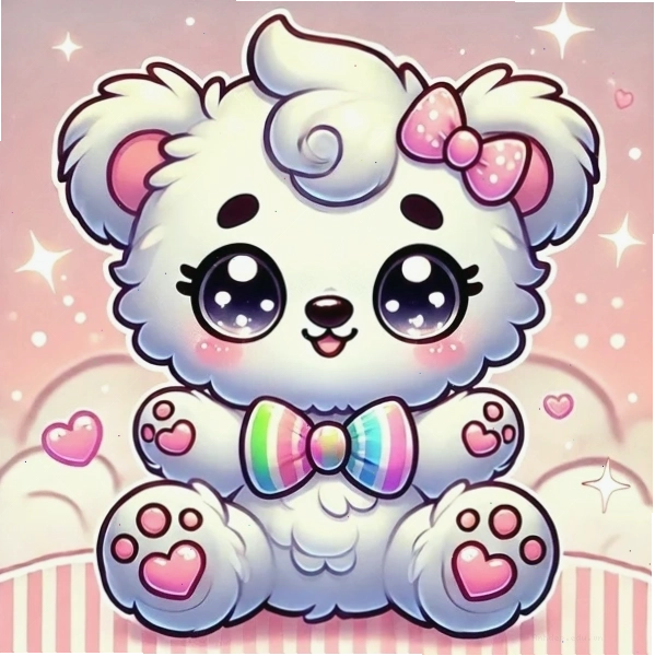 Ảnh gấu anime chibi 3D ấn tượng
