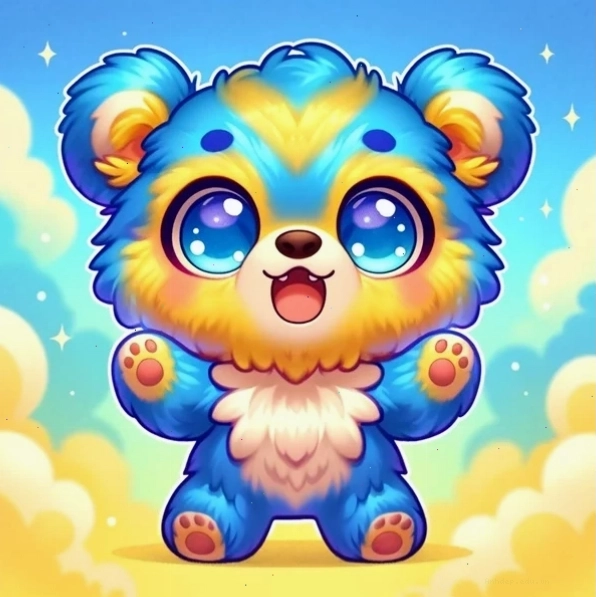 Ảnh gấu chibi đẹp với màu sắc hài hòa
