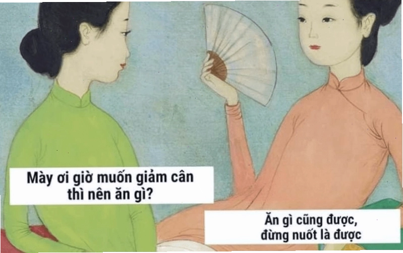 Ảnh hài hước về chủ đề tăng cân ngày Tết