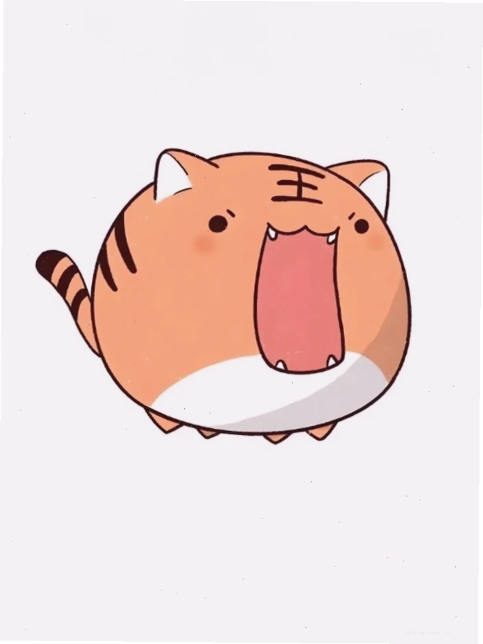 Ảnh hổ béo chibi với vẻ ngoài hài hước