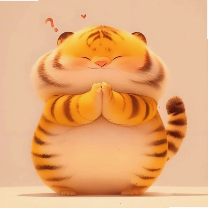 Ảnh hổ cute chibi với nụ cười rạng rỡ