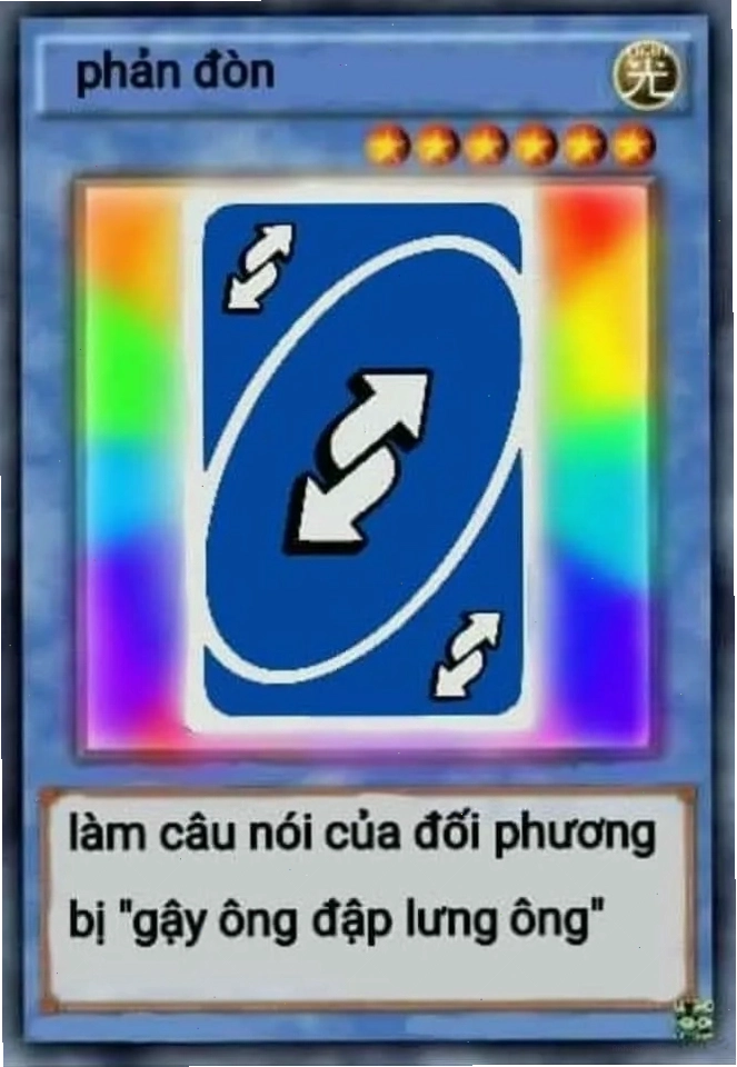 Ảnh meme thẻ bài Yugioh Phản Đòn hiệu quả