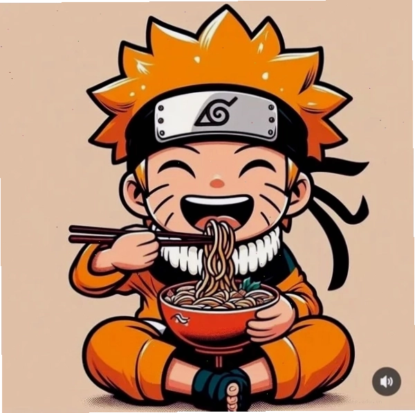 Ảnh Naruto Chibi với biểu cảm tự tin và quyết tâm