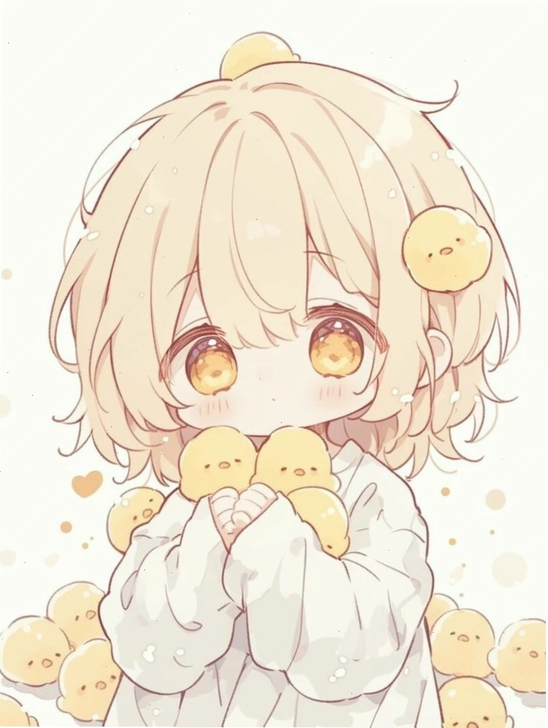 Anime chibi nam với mái tóc bạch kim và ánh mắt sắc sảo