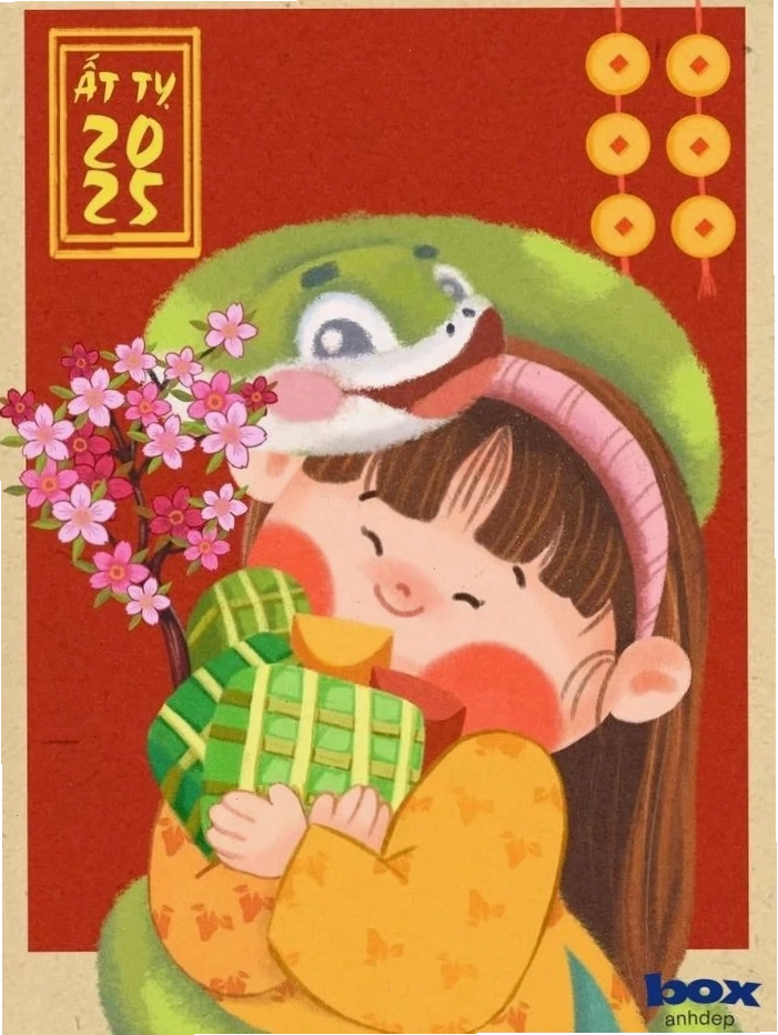 Avatar Tết Chibi với nụ cười đón Tết