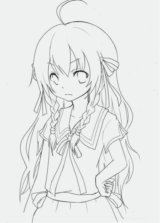Bé gái anime dễ thương với đôi mắt to tròn và nụ cười tỏa nắng