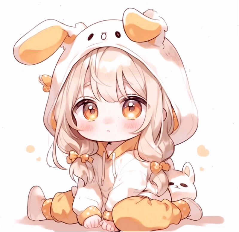 Bé gái chibi cầm bóng bay