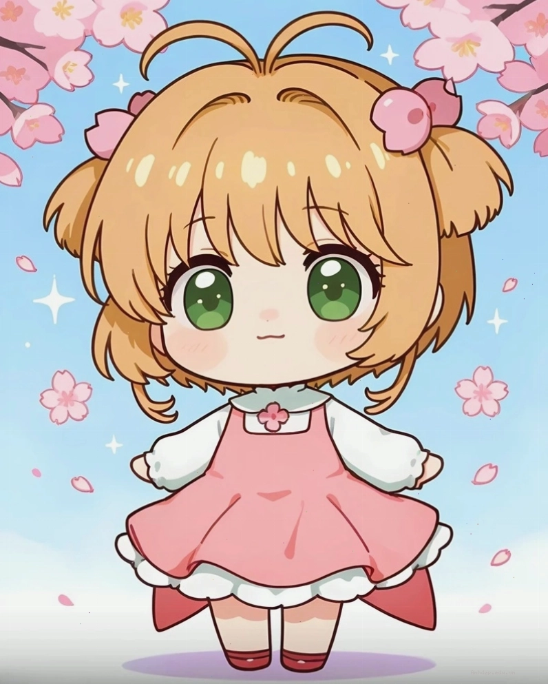Bé gái chibi đang ngồi