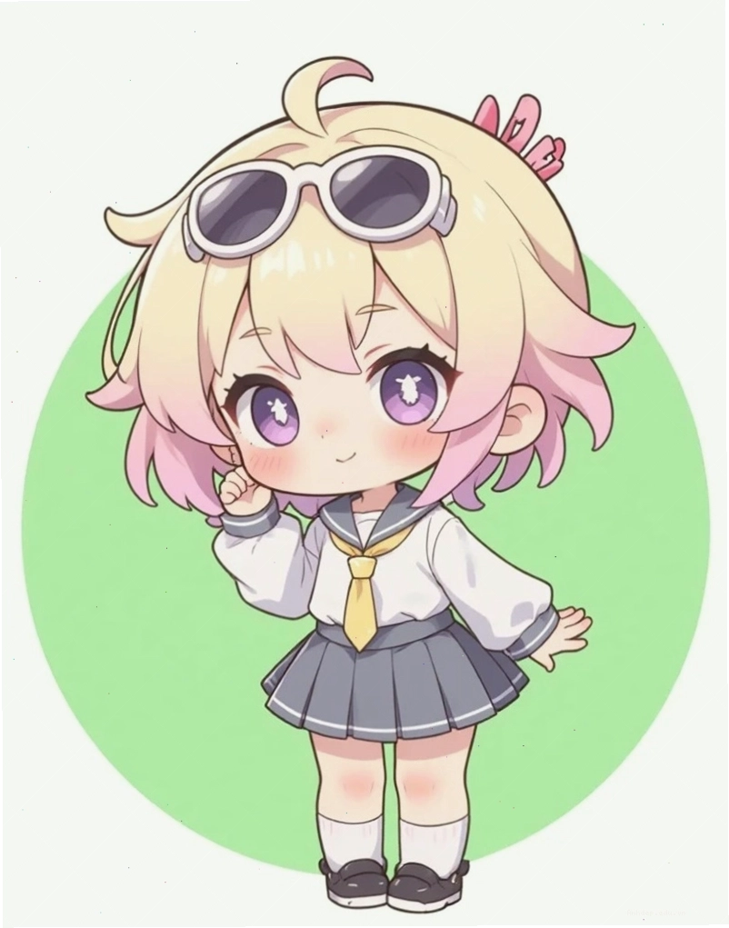Bé gái chibi trong vườn hoa