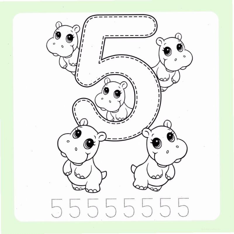 Bé tô màu số 5 hình đám mây