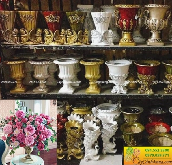 Bình hoa composite dáng cup hiện đại
