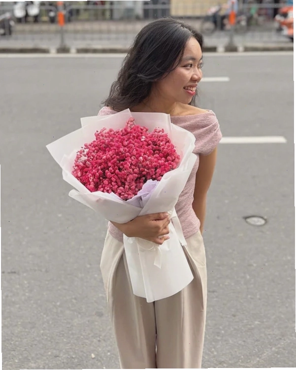 Bó hoa baby hồng size S