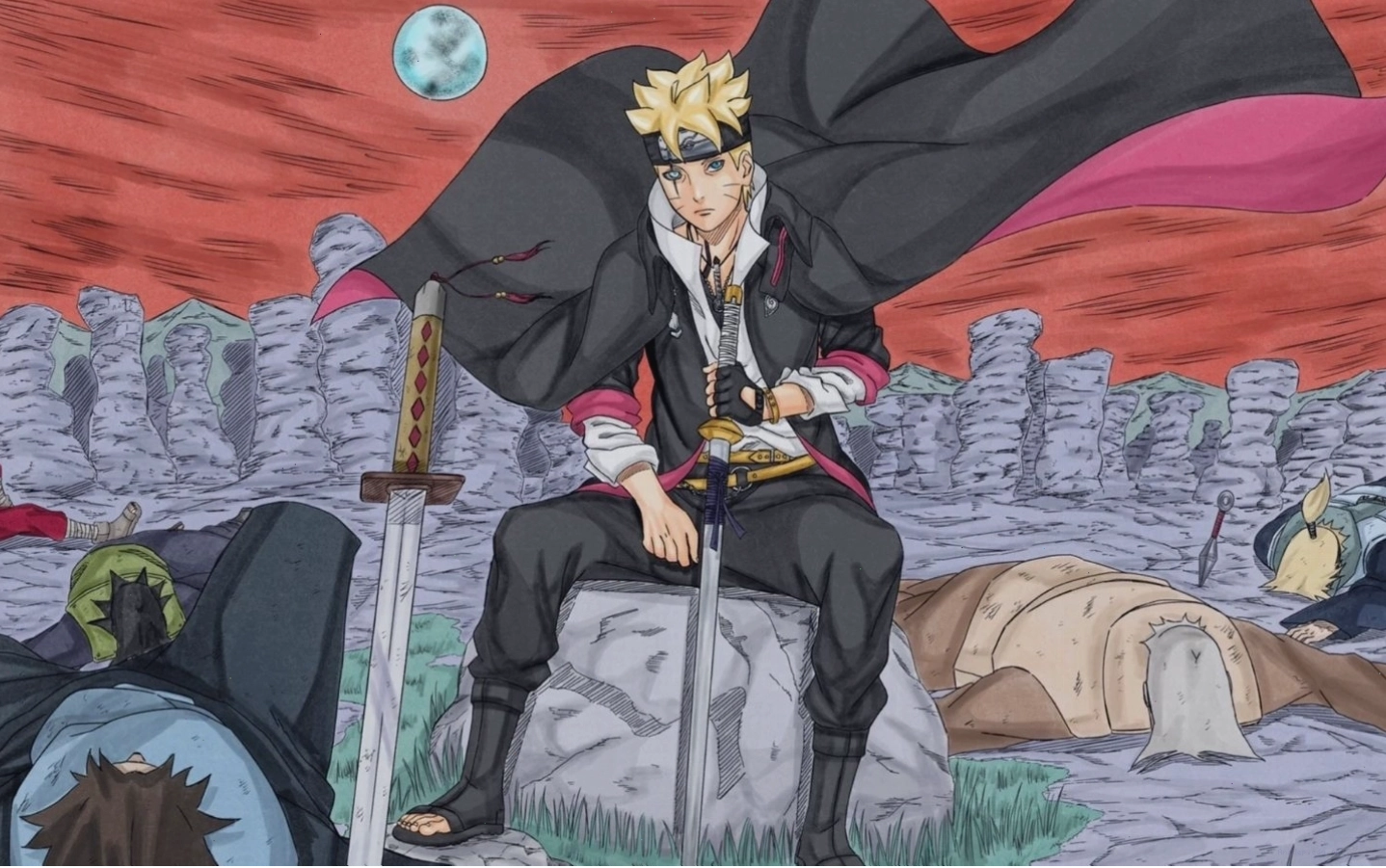 Boruto Uzumaki trong tư thế chiến đấu tiêu diệt kẻ thù