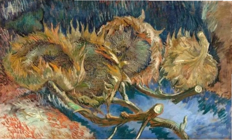 Bức tranh 4 bông hoa hướng dương cắt rời của Van Gogh