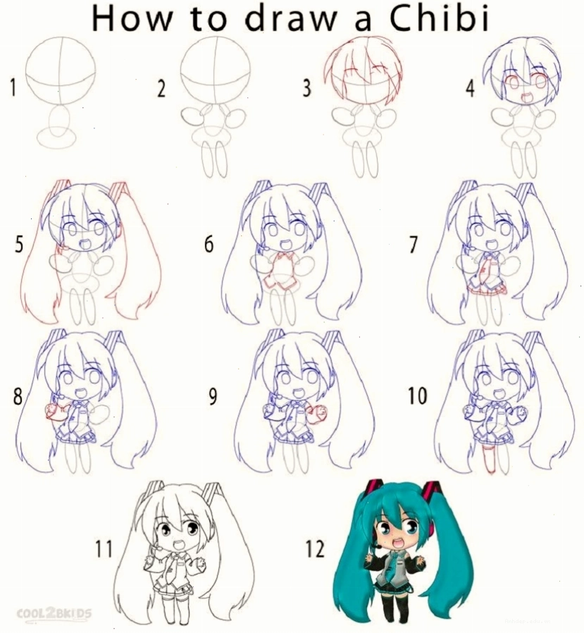 Cách vẽ chibi nữ tóc dài đơn giản