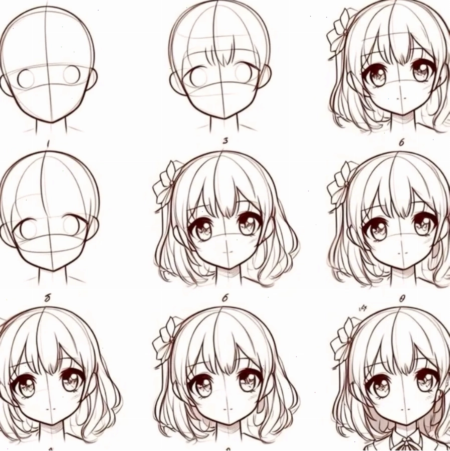Cách vẽ tóc Anime Nữ cực đơn giản
