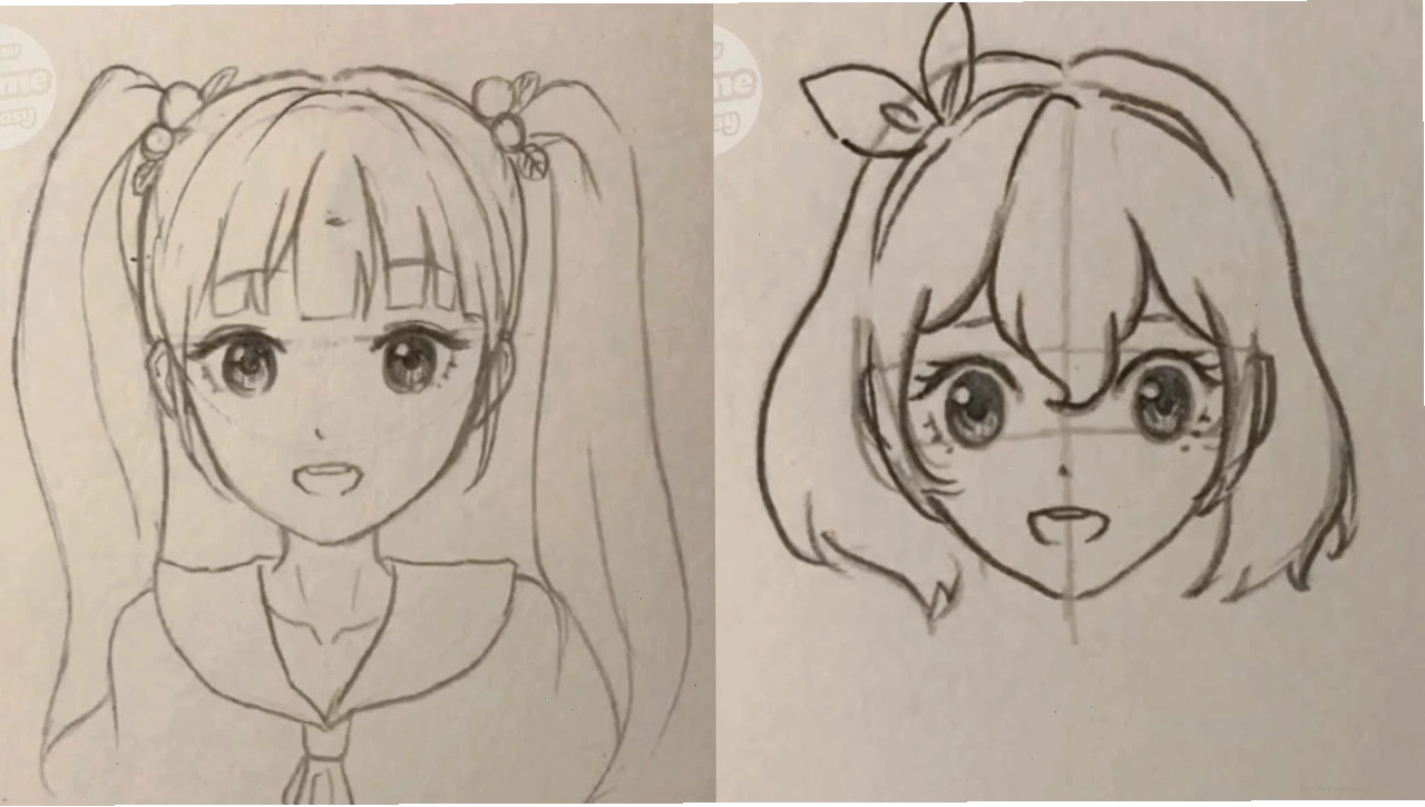 Cách vẽ tóc anime nữ đơn giản