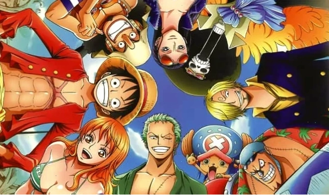 Cảnh phim anime One Piece phiêu lưu trên biển