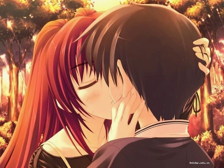 Cặp đôi anime trong tình huống dở khóc dở cười dẫn đến nụ hôn