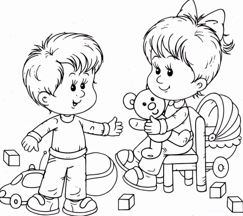 Cặp đôi bạn trai bạn gái đáng yêu trong tranh tô màu