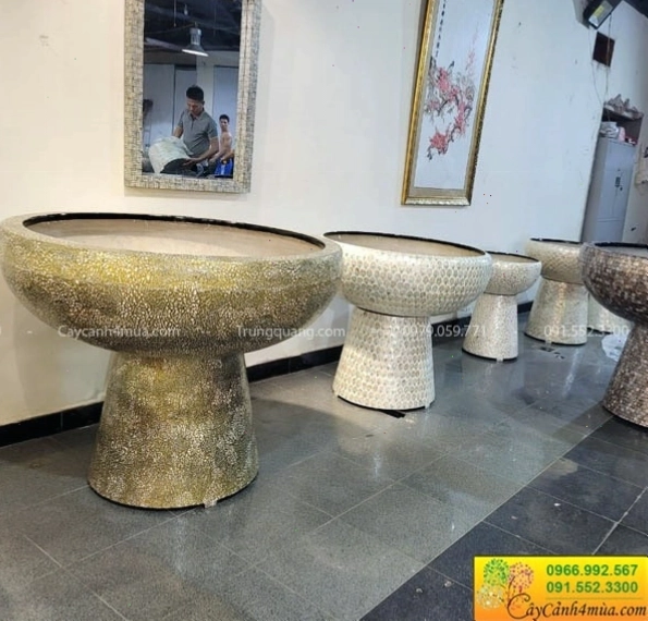 Chậu ly nhựa composite khảm trai tinh xảo