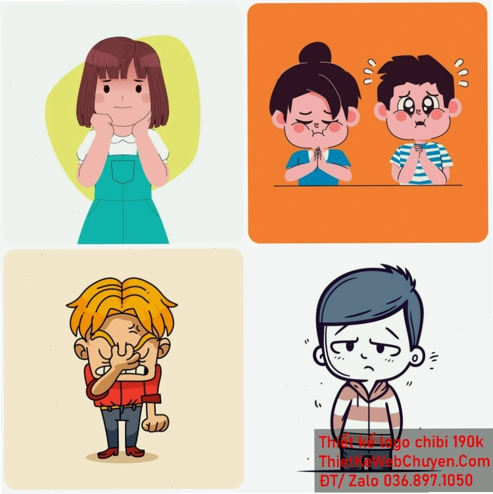 Chibi buồn với khuôn mặt thất thần