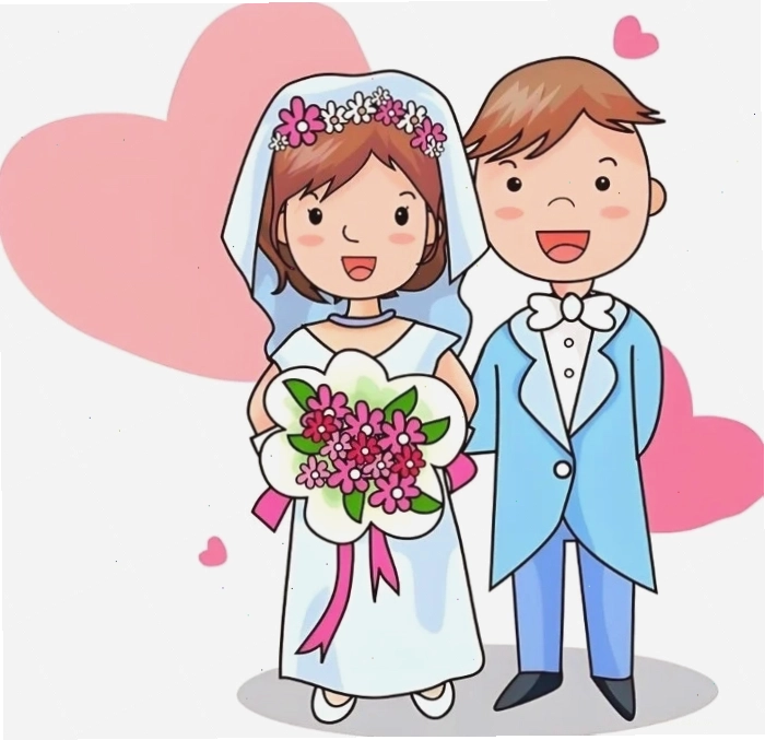 Chibi chú rể và cô dâu