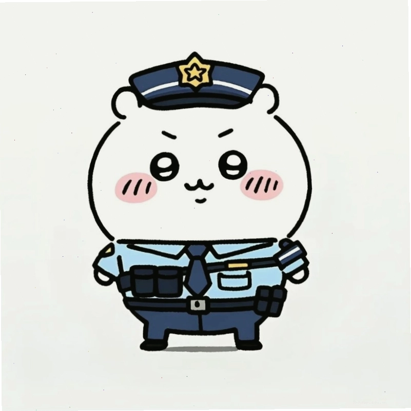 Chibi công an đang thực thi nhiệm vụ