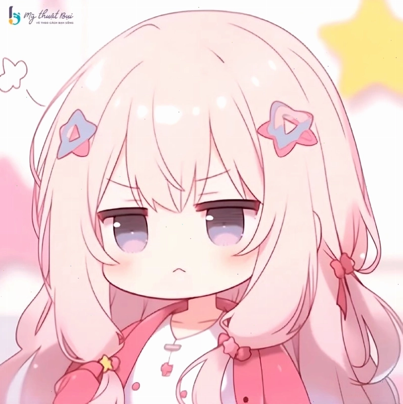 Chibi girlcute trong trang phục học sinh với cặp sách