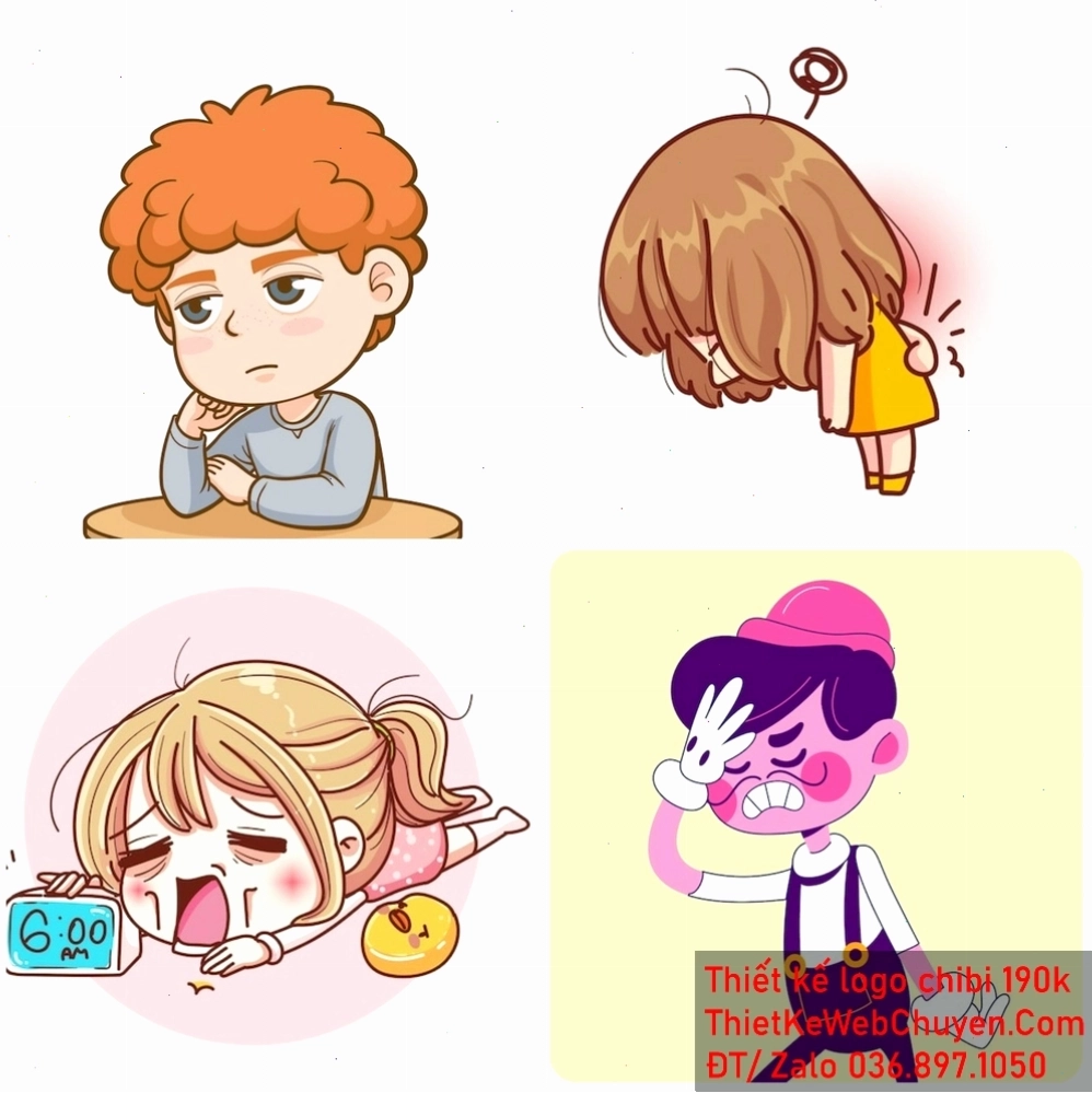 Chibi nam cô đơn trong mưa