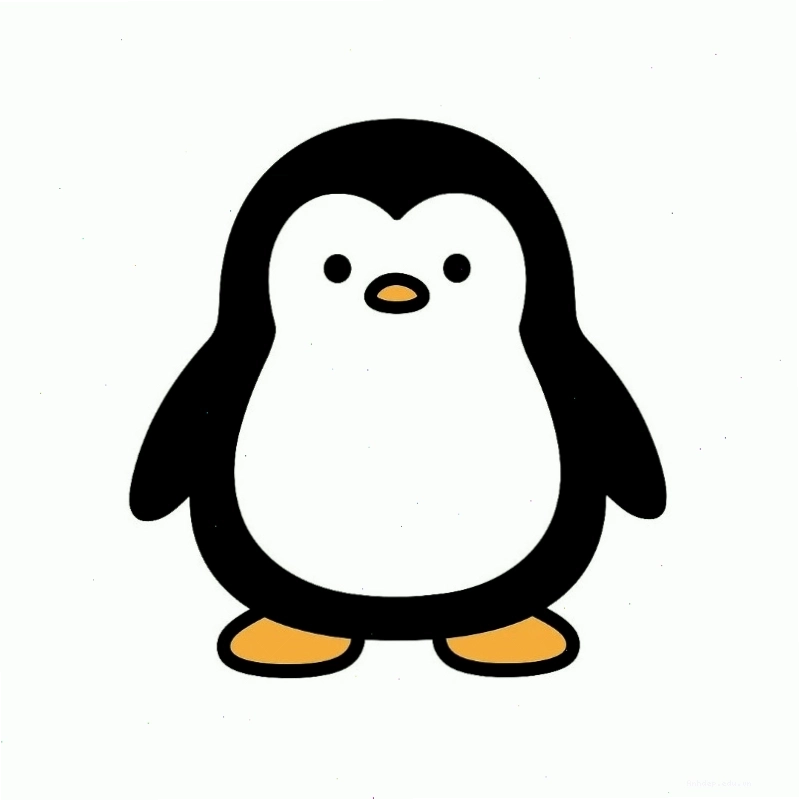 Chim cánh cụt chibi 11 trong tư thế ngồi đáng yêu