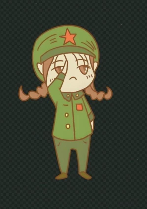 Chú bộ đội chibi phong cách anime đáng yêu
